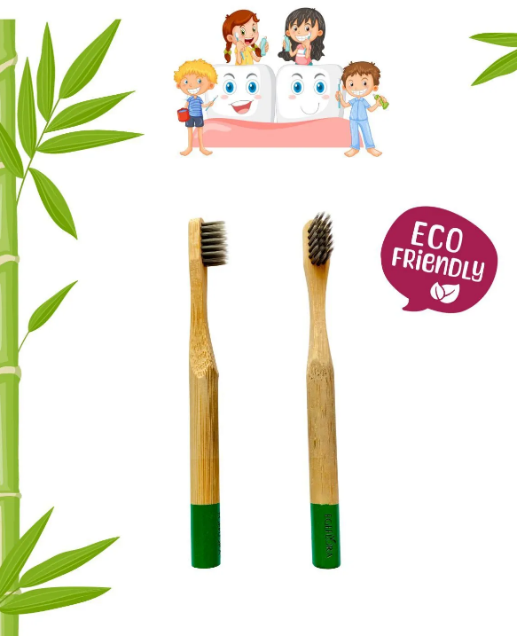 Bamboo Toothbrush Kids Green